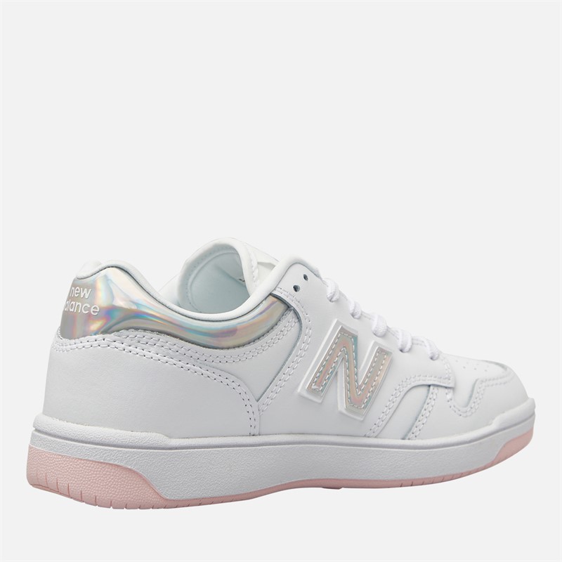 New Balance Girls B480 Trainers White/Rose Sugar