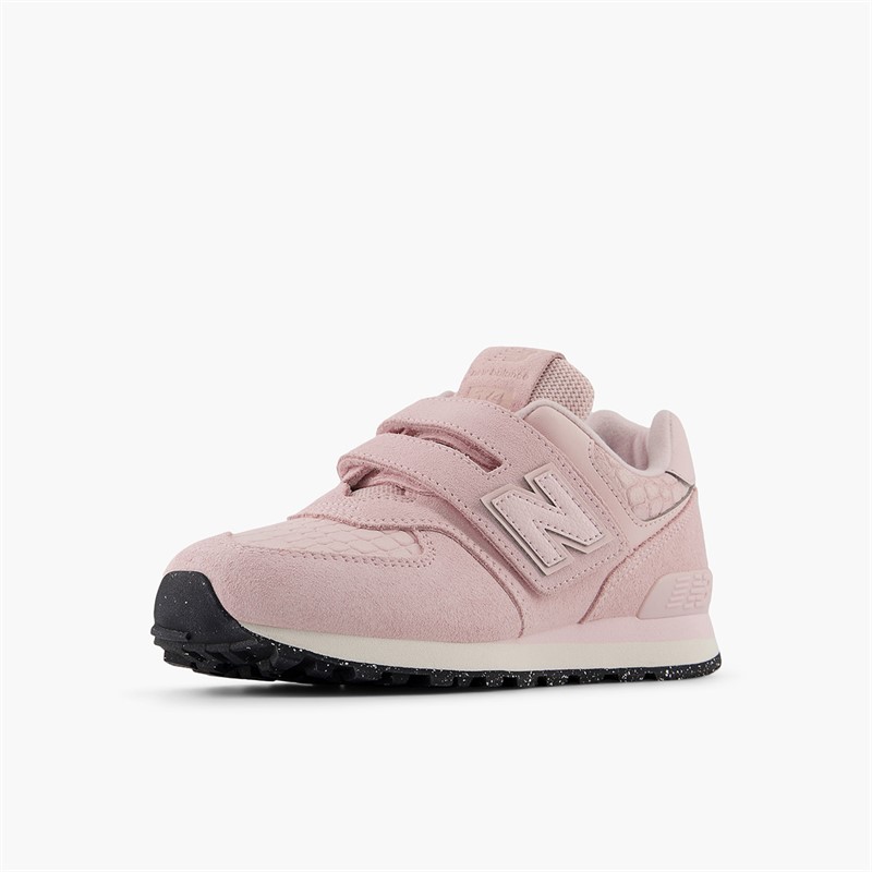 New Balance Girls 574 Hook And Loop Trainers Rose Sugar