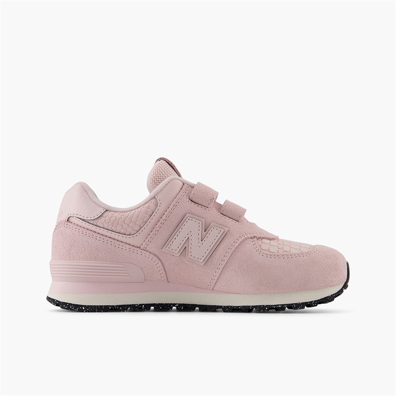 New Balance Girls 574 Hook And Loop Trainers Rose Sugar