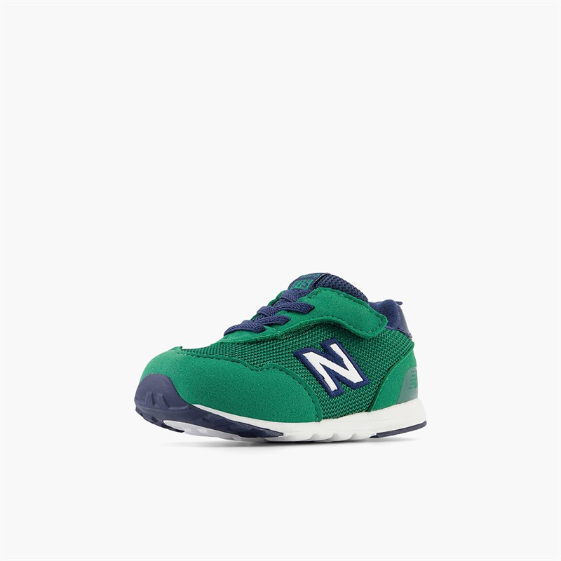 New Balance Infant 515 New-B Hook And Loop Trainers Grey/Navy/Green