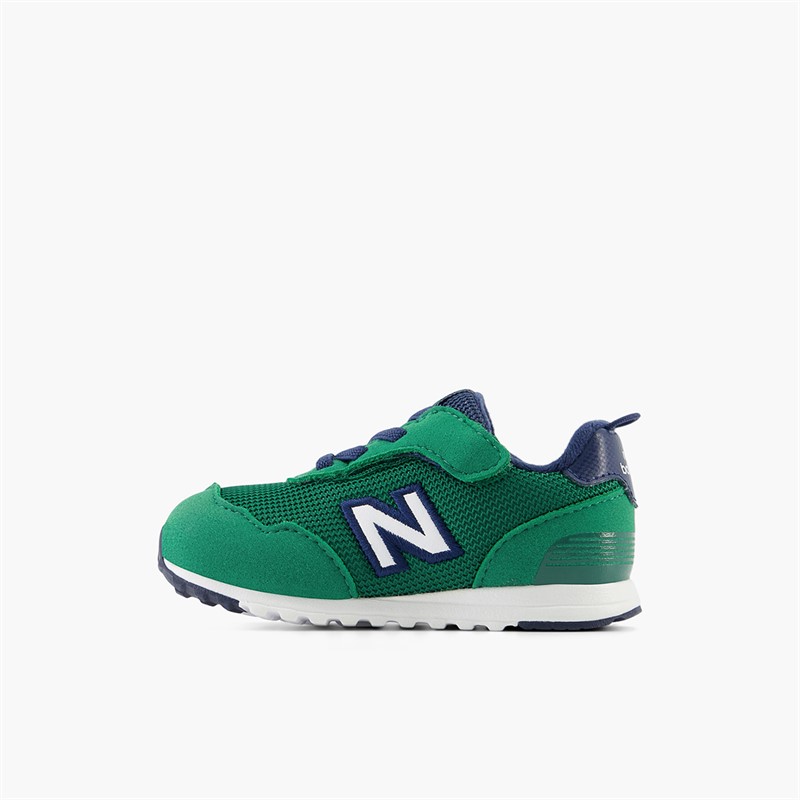 New Balance Infant 515 New-B Hook And Loop Trainers Grey/Navy/Green