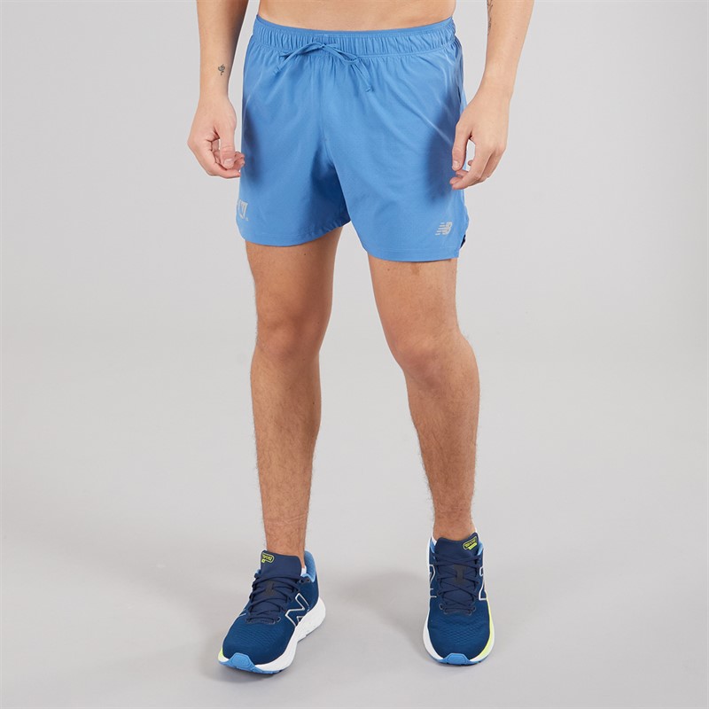 New Balance Mens London Edition RC 5 Inch Running Shorts Sea Stone