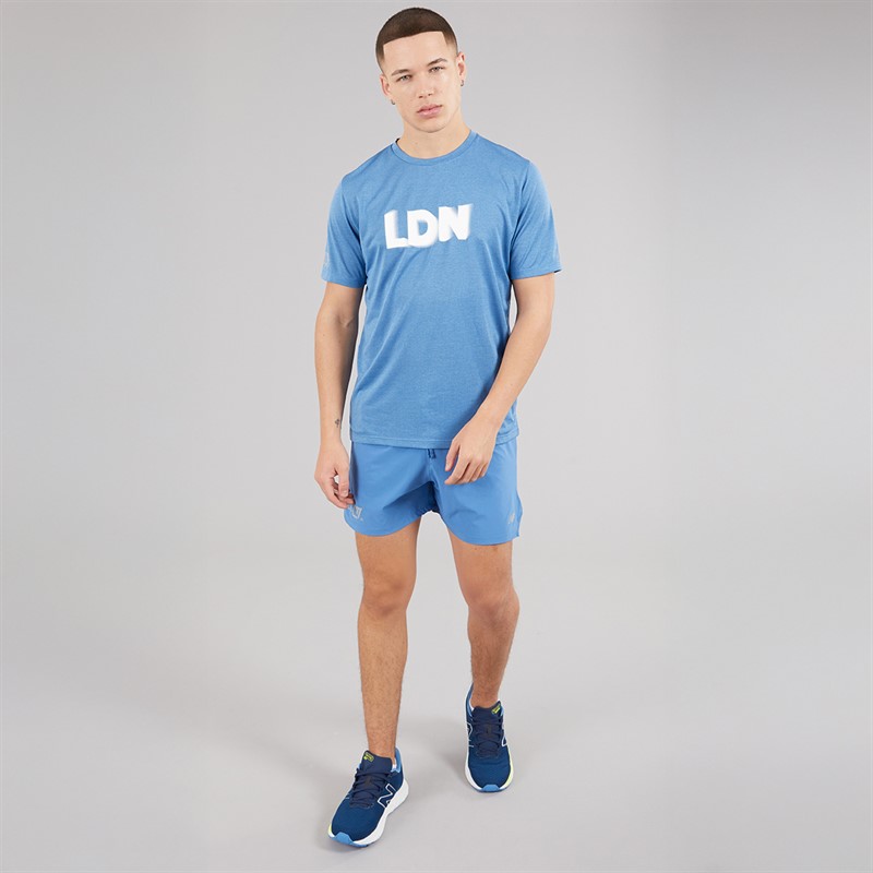 New Balance Mens London Edition RC 5 Inch Running Shorts Sea Stone