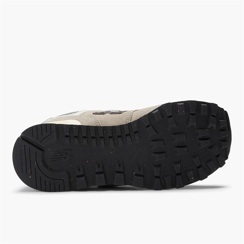 New Balance Kids 574 Hook And Loop Trainers Arid Stone/Yellow/Orange