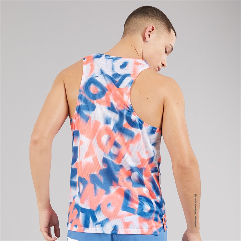New Balance Mens London Edition Printed NB Athletics Running Tank Top Multi Colour