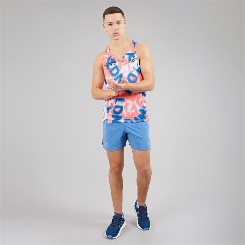 New Balance Mens London Edition Printed NB Athletics Running Tank Top Multi Colour