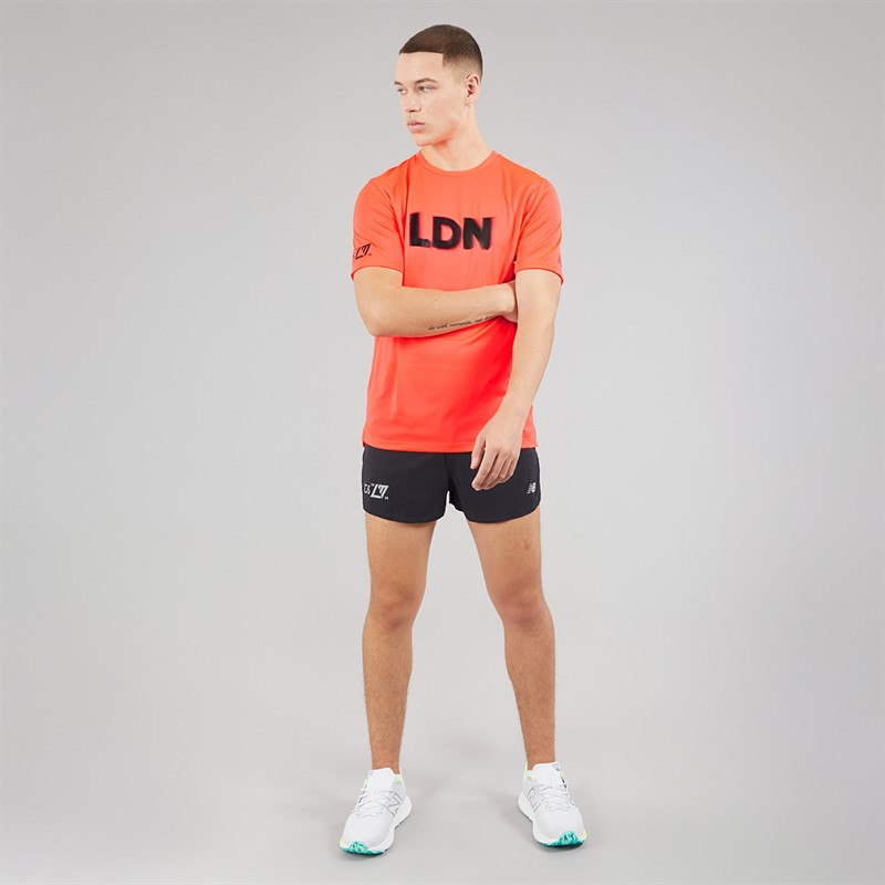 New Balance Mens London Edition Graphic Athletics Running T-Shirt Urgent Red