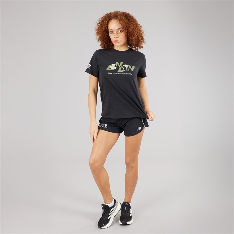 New Balance Womens London Edition Impact 3 Inch Running Shorts Black