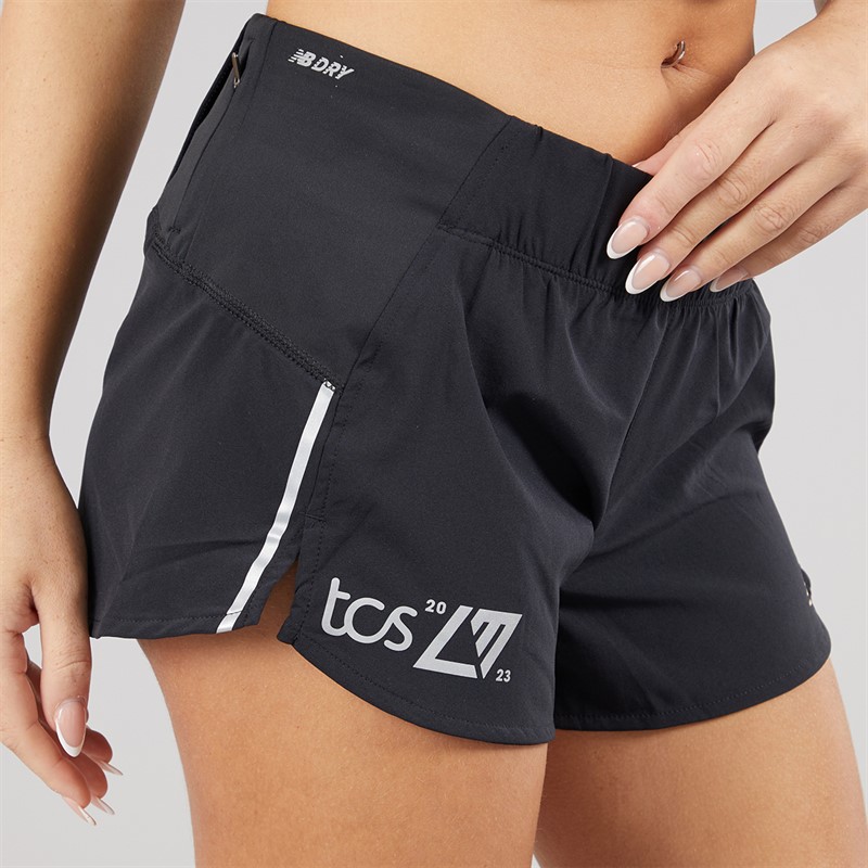 New Balance Womens London Edition Impact 3 Inch Running Shorts Black