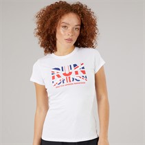 New Balance Womens London Edition Union Jack Graphic Running T-Shirt White
