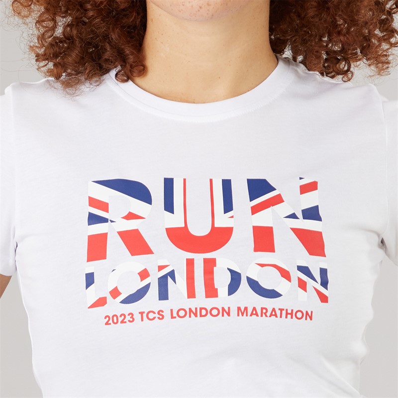 New Balance Womens London Edition Union Jack Graphic Running T-Shirt White