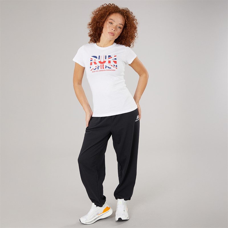 New Balance Womens London Edition Union Jack Graphic Running T-Shirt White