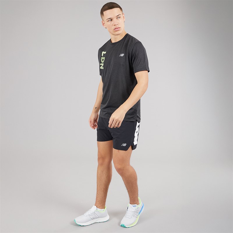 New Balance Mens London Edition RC 5 Inch Running Shorts Black