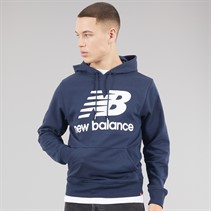 New Balance Mens Essentials Stacked Logo Hoodie Eclipse