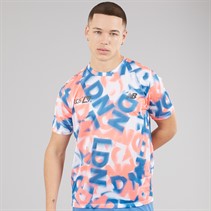 New Balance Mens London Edition Printed NB Athletics Running T-Shirt Multi Colour