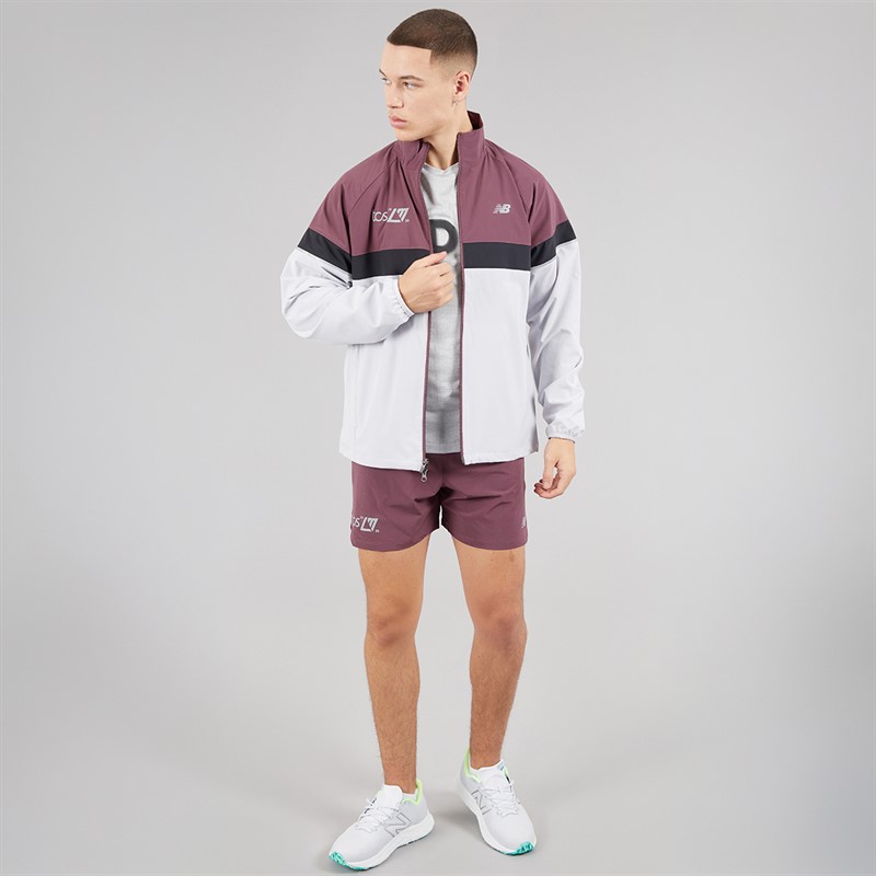 New Balance Mens London Edition RC 5 Inch Running Shorts Faded Purple