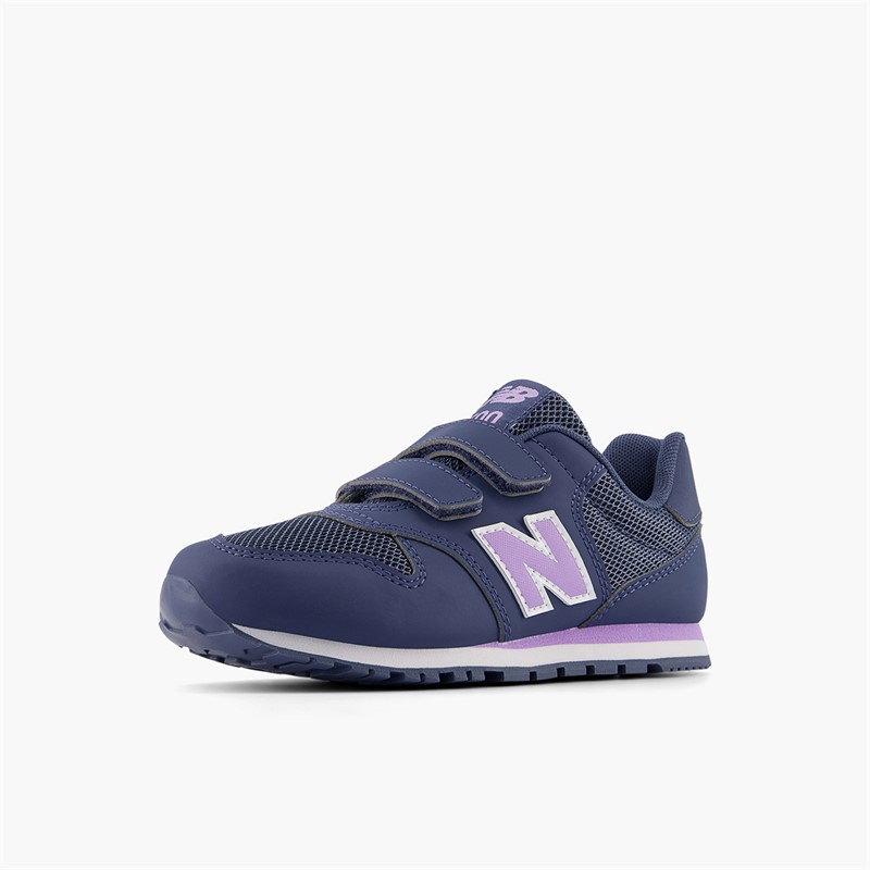 New Balance Kids 500 Hook And Loop Trainers Navy/Purple