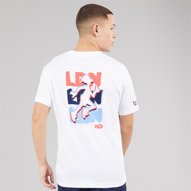 New Balance Mens London Edtion LDN Graphic Running T-Shirt White