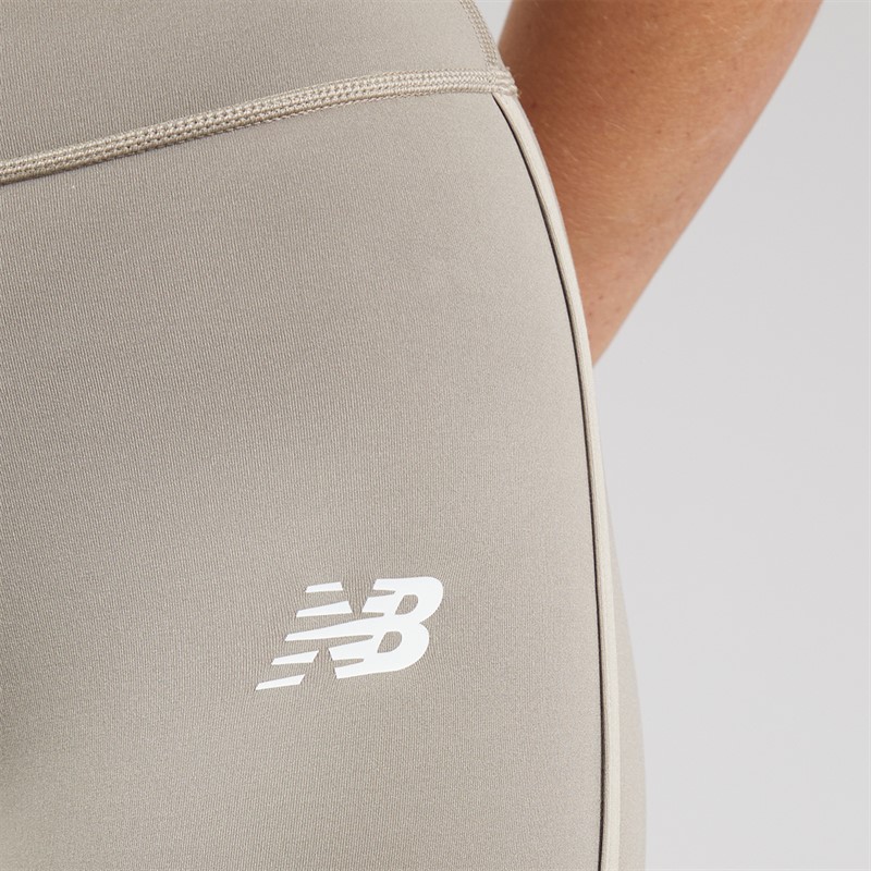 New Balance Womens Harmony High Rise Piping Leggings Dockside/Mocha Brown
