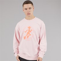 New Balance Mens London Edition Run London Graphic Running Sweatshirt Pink
