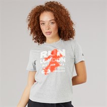 New Balance Womens London Edition Run London Graphic Running T-Shirt Grey