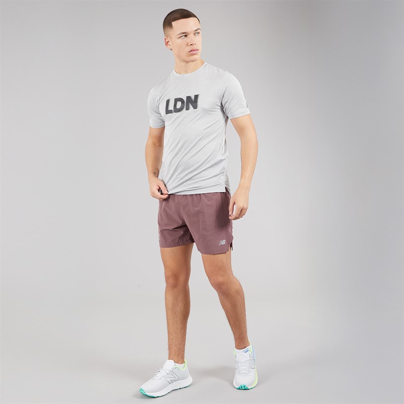 New Balance Mens London Edition Graphic Athletics Running T-Shirt Agave Green