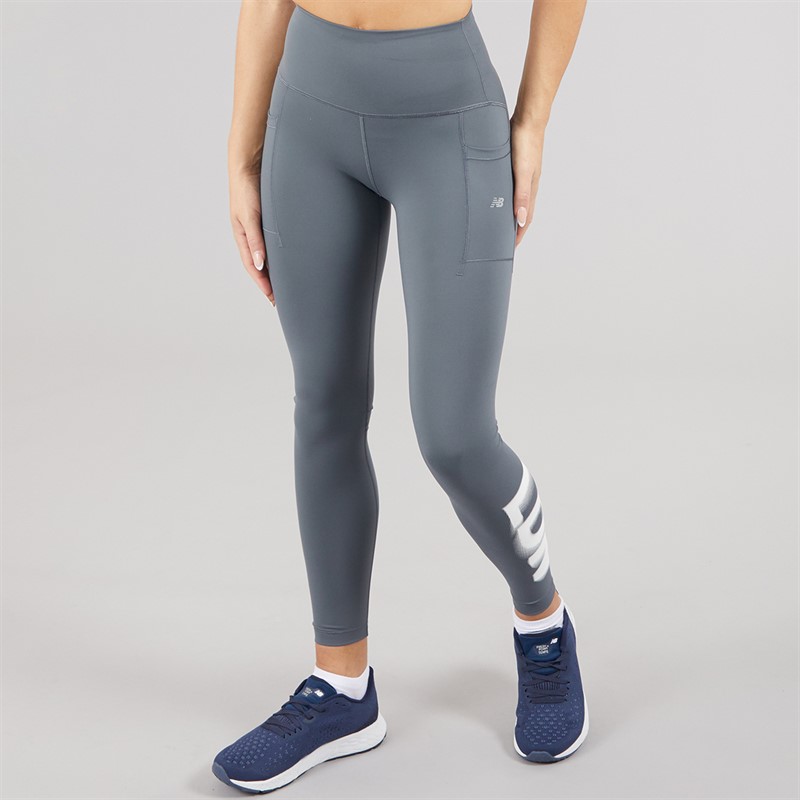 New Balance Womens London Edition Pocket Running Leggings Graphite
