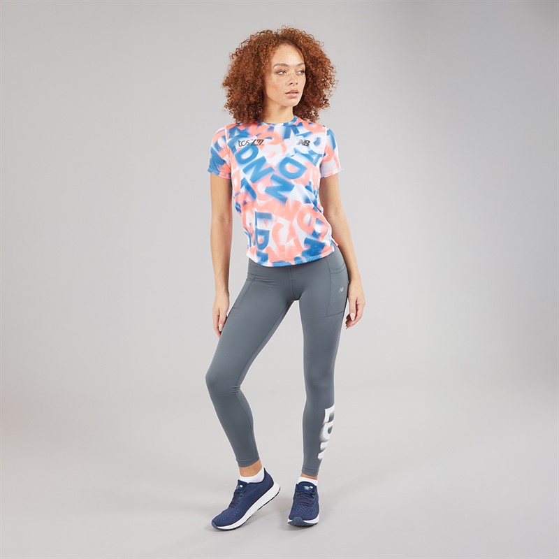 New Balance Womens London Edition Pocket Running Leggings Graphite