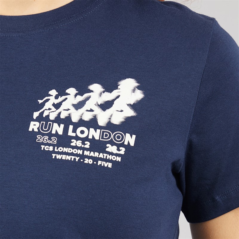 New Balance Womens London Edition LDN Graphic Running T-Shirt Navy