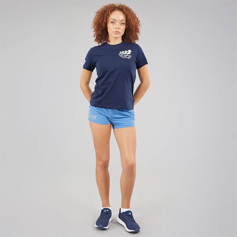 New Balance Womens London Edition LDN Graphic Running T-Shirt Navy