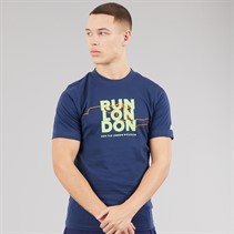 New Balance Mens London Edition Run London Graphic T-Shirt Navy