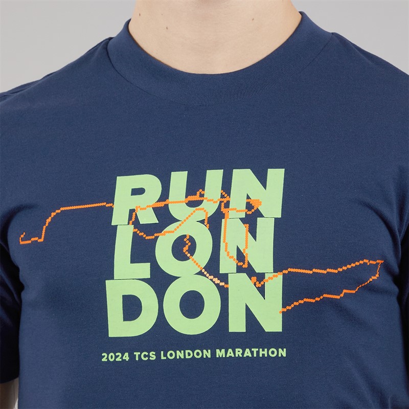 New Balance Mens London Edition Run London Graphic T-Shirt Navy