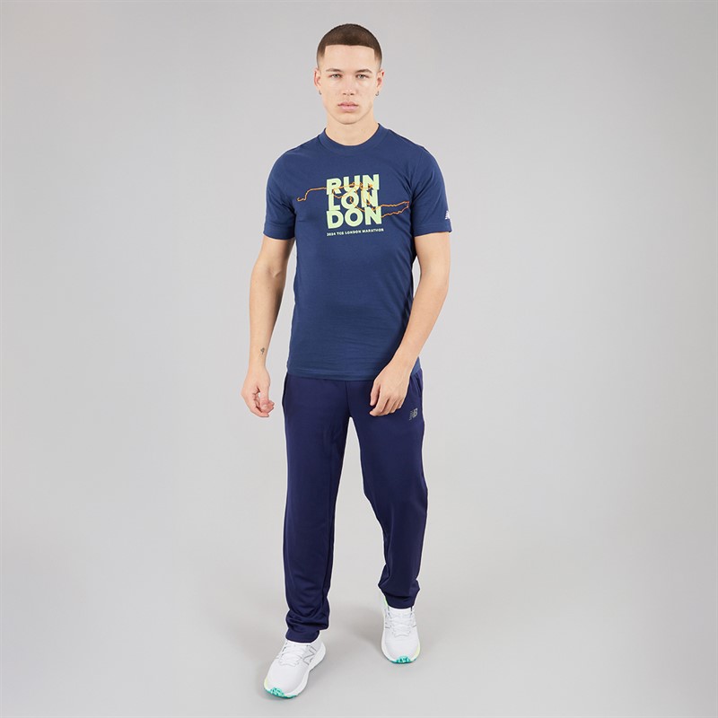 New Balance Mens London Edition Run London Graphic T-Shirt Navy