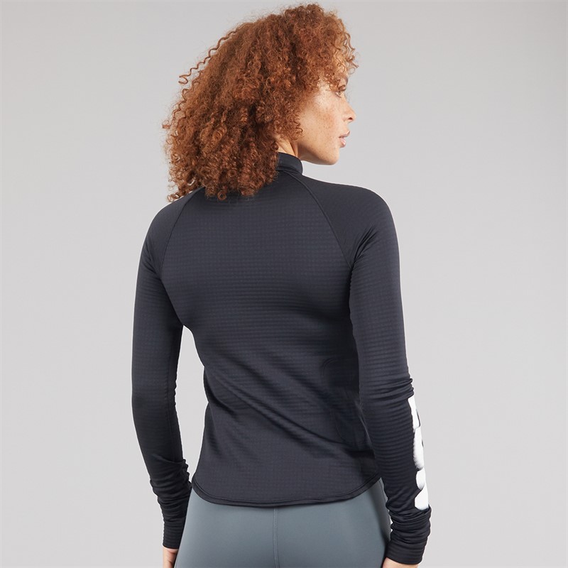 New Balance Womens London Edition Athletics Heat Grid 1/2 Zip Running Top Black