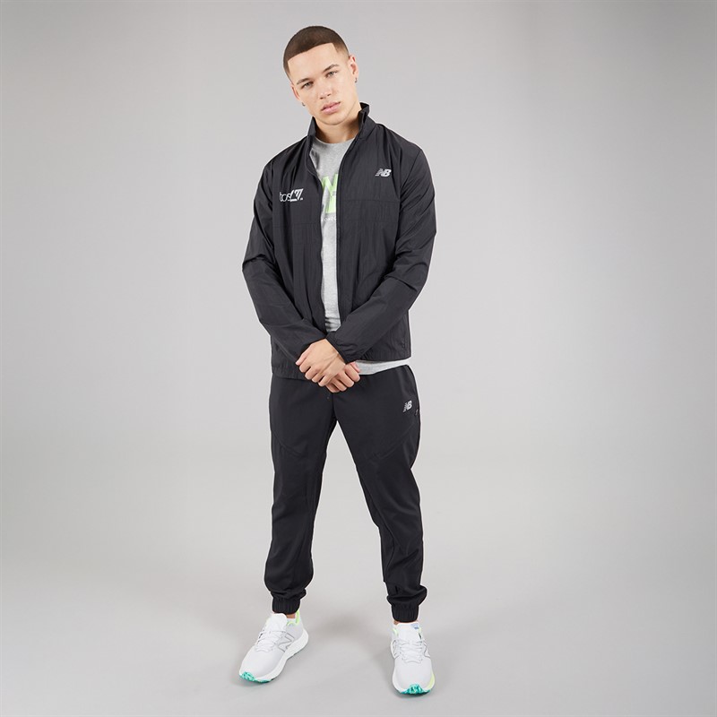 New Balance Mens London Edition Athletics Packable Running Jacket Black