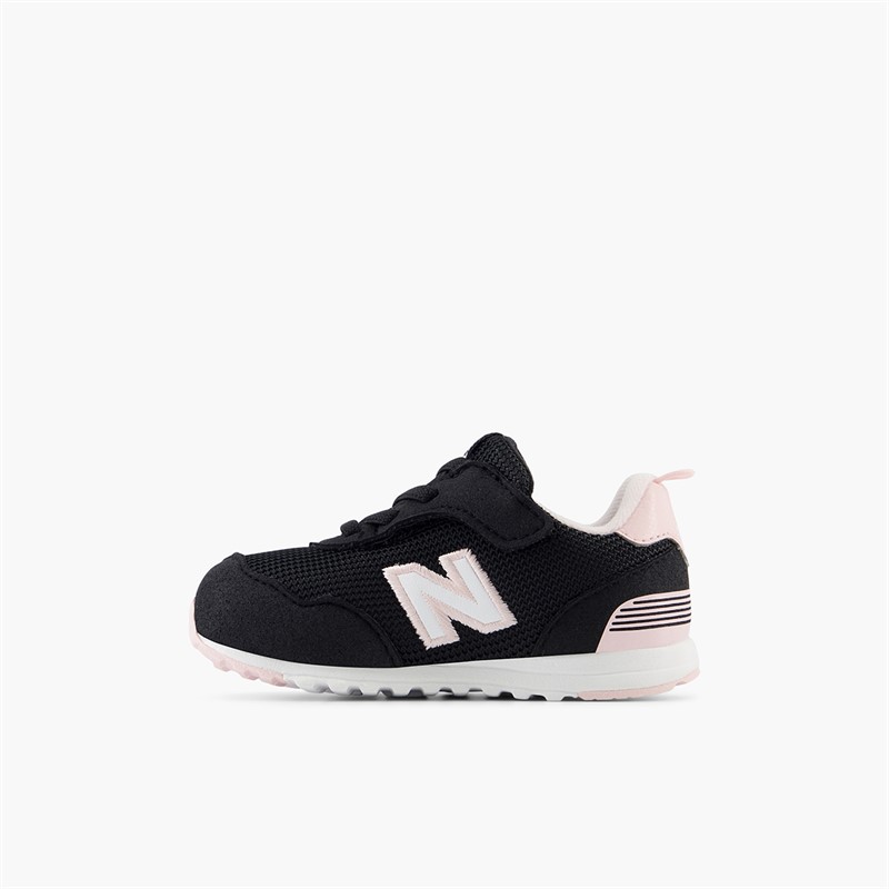 New Balance Infant Girls 515 New-B Hook And Loop Trainers Black/Pink
