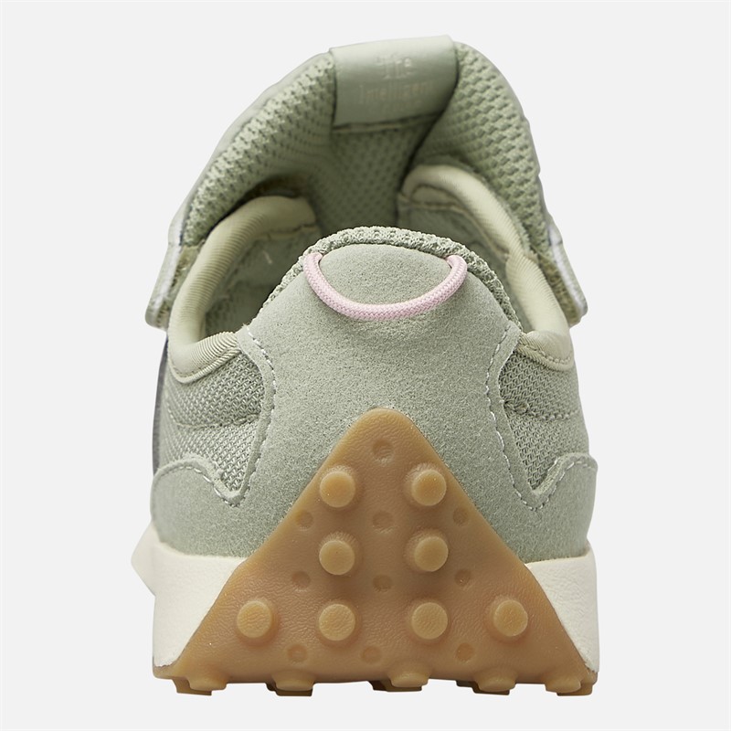 New Balance Infant 327 New-B Hook And Loop Trainers Green/Pink/ White