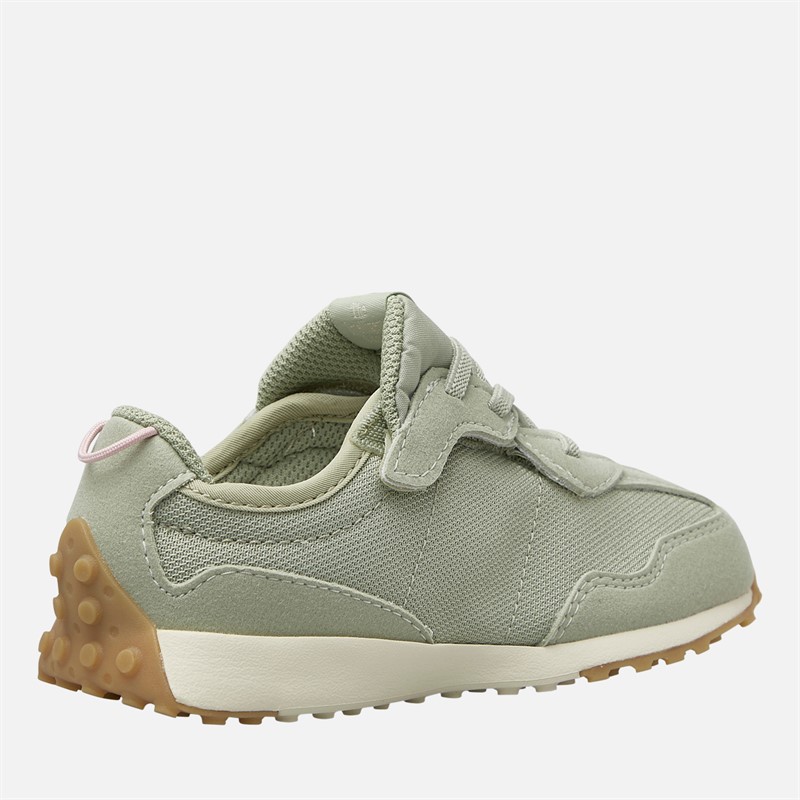 New Balance Infant 327 New-B Hook And Loop Trainers Green/Pink/ White