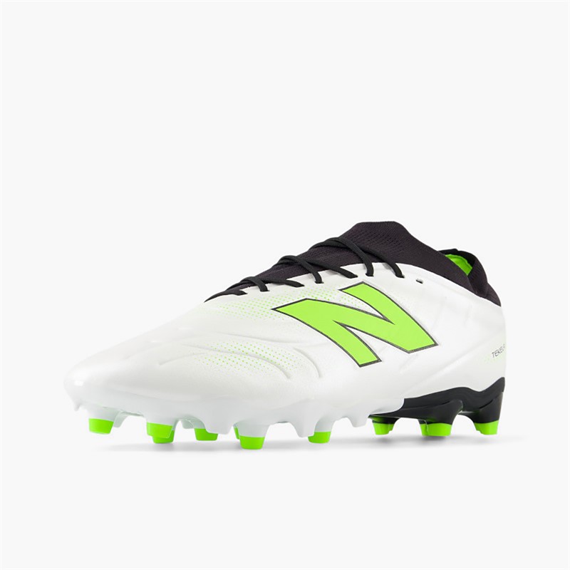 New Balance Mens Tekela Team V5 Low Laced FG Firm Ground Football Boots White/Black/Pixel Green