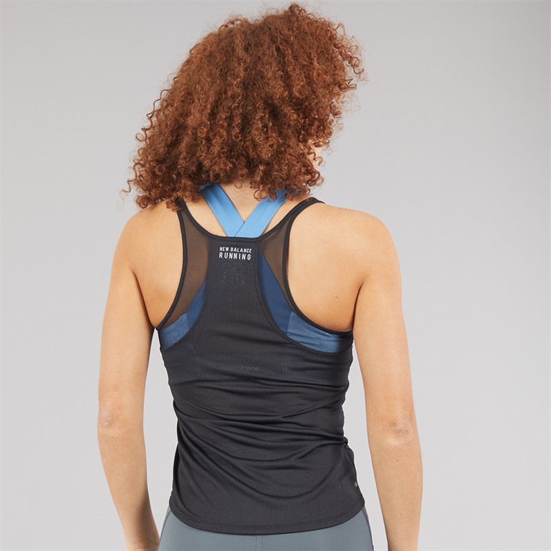 New Balance Womens London Edition Impact Running Tank Top Black