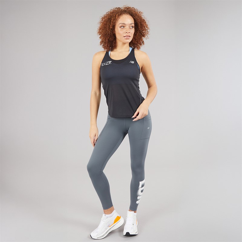 New Balance Womens London Edition Impact Running Tank Top Black