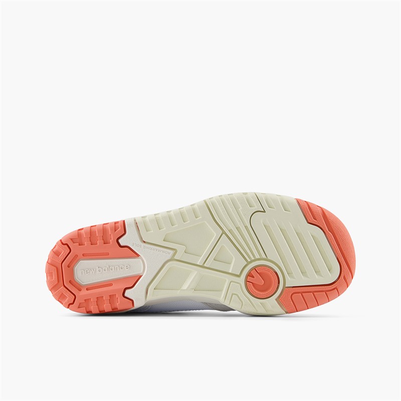 New Balance Girls 550 Trainers White/Coral Orange