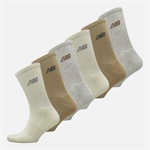 New Balance Everyday Six Pack Crew Socken Grau/Braun/Beige