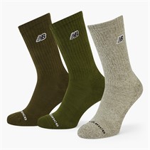 New Balance Chaussettes courtes noires avec logo patch par trois Brun/Khaki/Blanc