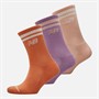 New Balance Chaussettes mi-mollet rayées trois paires tous les jours Orange/Violet