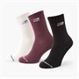 New Balance Stickerei Logo 3er-Pack Rundhals Socken Weiß/Schwarz/Burgundy