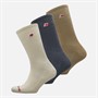 New Balance Chaussettes mi-hautes Homme avec logo patch, lot de trois Gris/Bleu