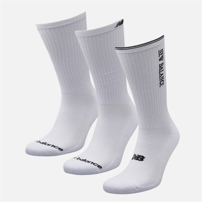 New Balance Chaussettes basses Trois paires Multi Logo Blanc