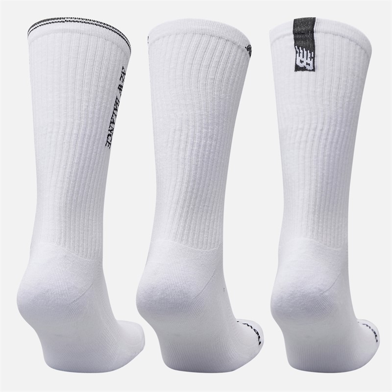 New Balance Chaussettes basses Trois paires Multi Logo Blanc