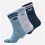 New Balance Chaussettes mi-mollet rayées trois paires tous les jours Blanc/Bleu
